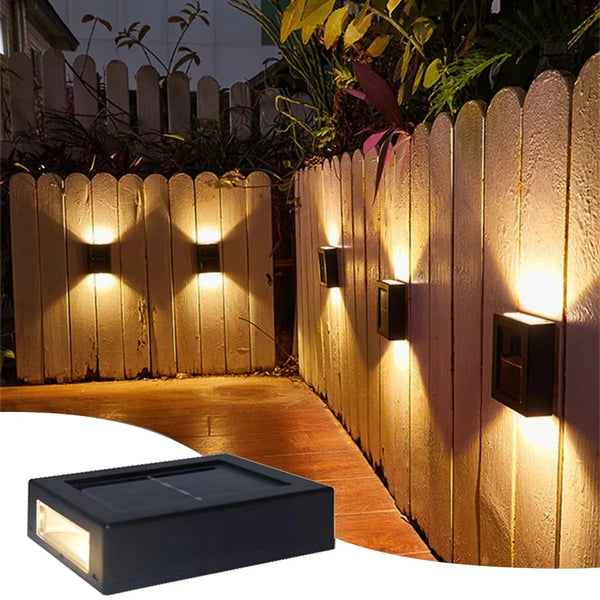 Solar LED Vägglampa Utomhus – Vattentät med Upp/Ned-ljus
