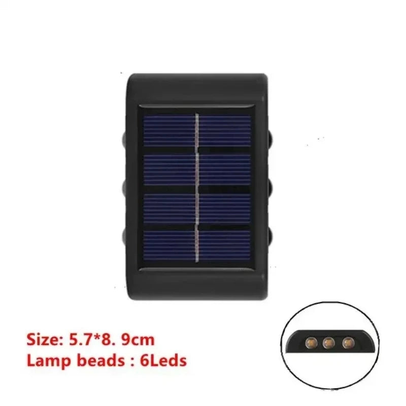 Solar LED Vägglampa Utomhus – Vattentät med Upp/Ned-ljus