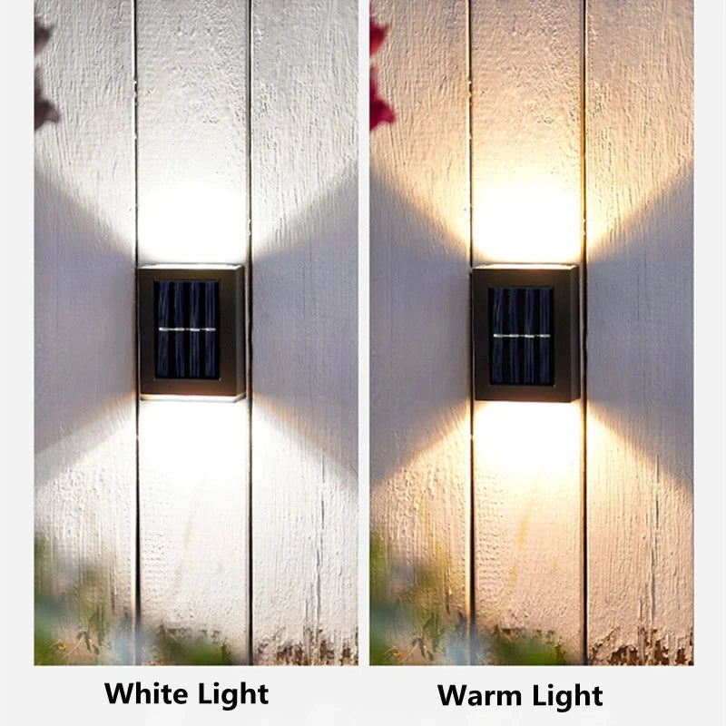 Solar LED Vägglampa Utomhus – Vattentät med Upp/Ned-ljus