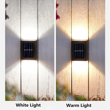 Solar LED Vägglampa Utomhus – Vattentät med Upp/Ned-ljus