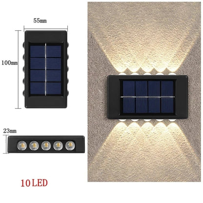 Solar LED Vägglampa Utomhus – Vattentät med Upp/Ned-ljus