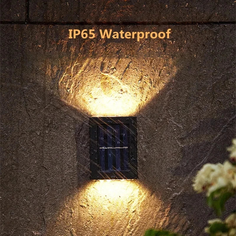 Solar LED Vägglampa Utomhus – Vattentät med Upp/Ned-ljus