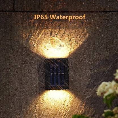 Solar LED Vägglampa Utomhus – Vattentät med Upp/Ned-ljus