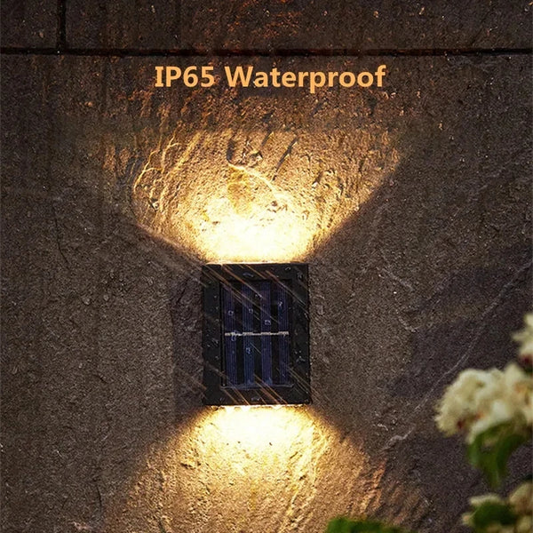 Solar LED Vägglampa Utomhus – Vattentät med Upp/Ned-ljus