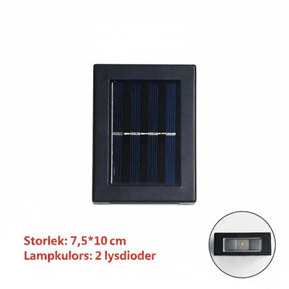 Solar LED Vägglampa Utomhus – Vattentät med Upp/Ned-ljus