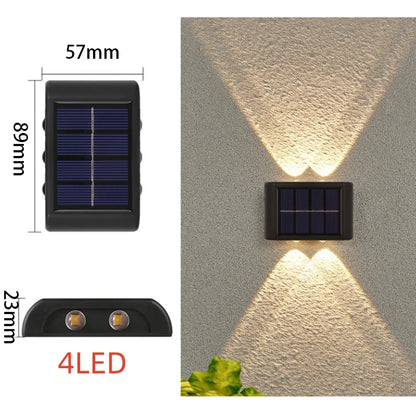 Solar LED Vägglampa Utomhus – Vattentät med Upp/Ned-ljus
