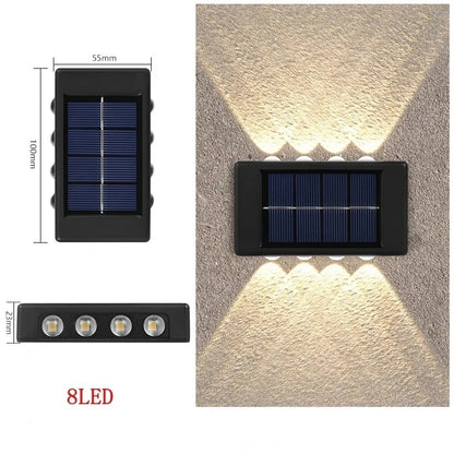 Solar LED Vägglampa Utomhus – Vattentät med Upp/Ned-ljus
